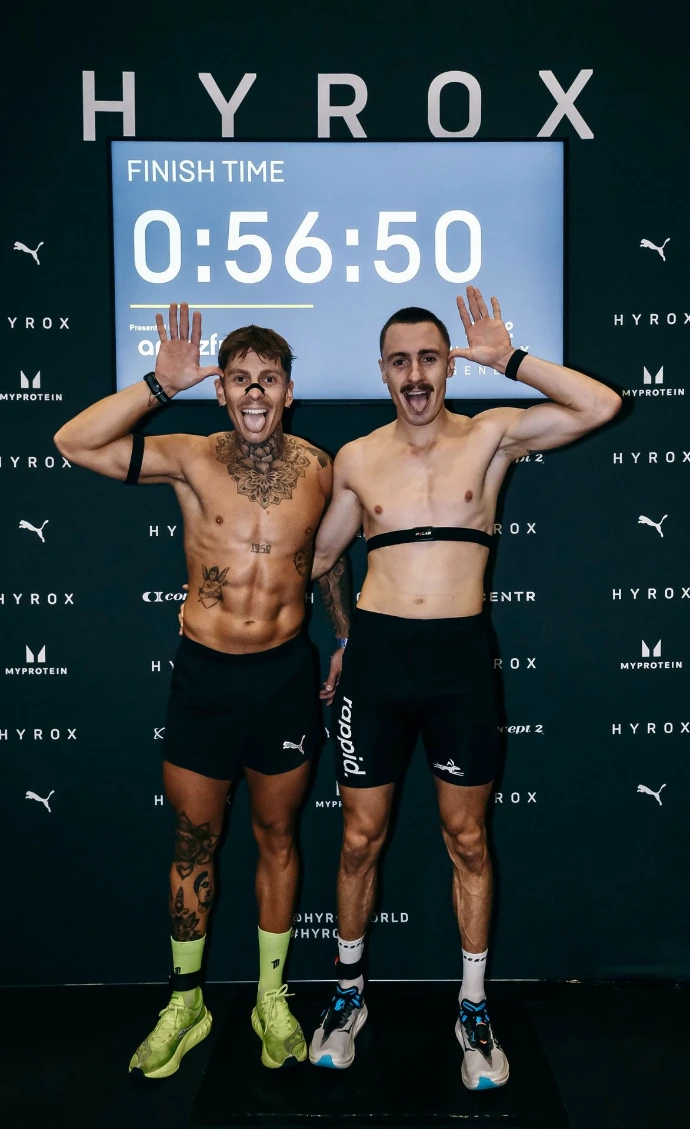 Coachs Ludovico et Guillaume lors d'un Hyrox